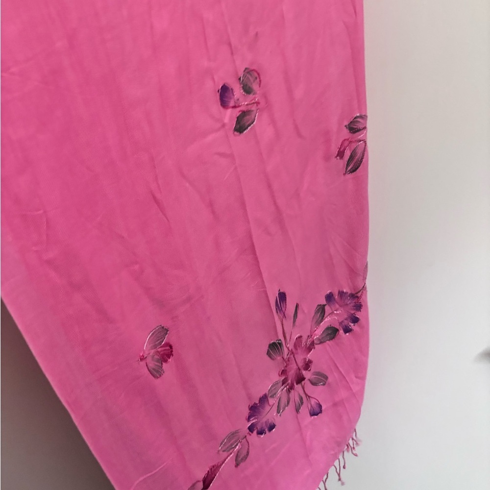 Pink Floral Scarf - Picture 3 of 7